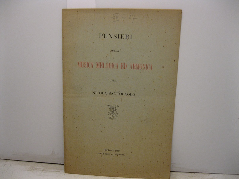 Pensieri sulla musica melodica ed armonica